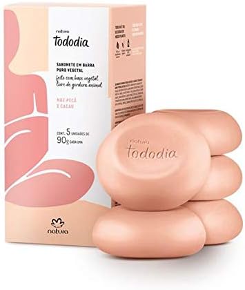 Natura - Linha Todo Dia (Noz Peca e Cacau) - Sabonetes em Barra Puro Vegetal (5 x 90 Gr) - (Natura - Every Day (Cocoa and Karite) Collection - Pure Vegetable Bar Soaps (5 X 3.17 Net Oz))