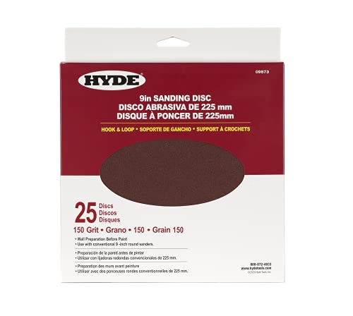 Hyde Round Abrasive Sanding Disc, 9" 150 Grit, 25 Pack fits Hyde Radial Sander by Hyde - Used condition - US$9.98
