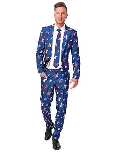 Suitmeister Patriotic Flag Suits Outfit Colors,X Large,Stars And Stripes #TOP25
