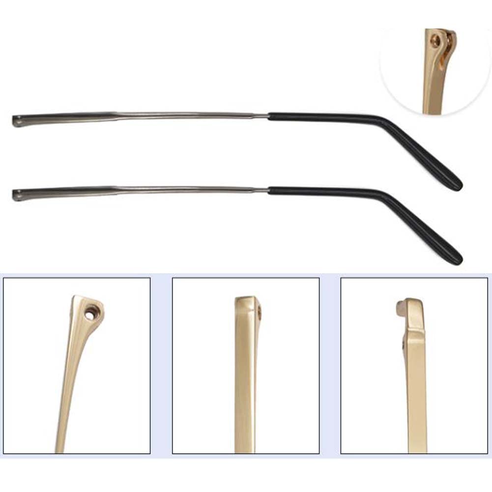 Brillenbügel aus Metall, Ersatzteile, doppelter Zahnabstand 1 mm, Reparatur von Sonnenbrillenrahmen, Paar, Grau