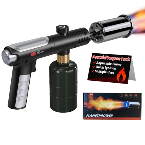 Potente pistola de propano – Lanzallamas con modo turbo, encendedor de carbón con bloqueo de seguridad, soplete de cocina para cocinar, barbacoa, filete, parrilla