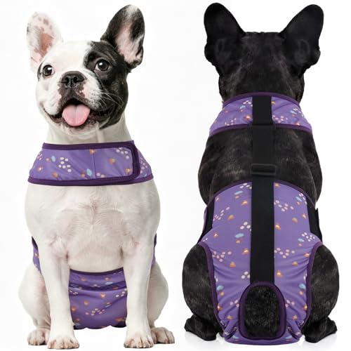 Image of Kuoser Dog Diapers Female with Suspenders, Escape-Proof Doggie Diaper, XS