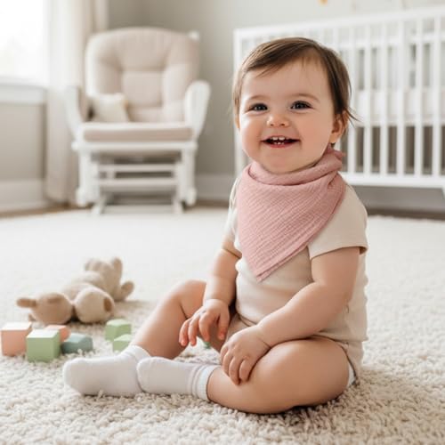Image of Muslin Receiving Blankets, Neutral Blanket Swaddling for Newborn Boys and Girls, 5 Pack Breathable and Skin-Friendly Swaddle Wrap for Infant Baby (Sweet Colors)