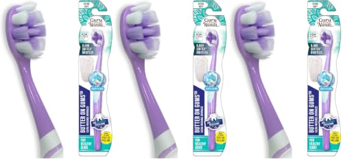 Image of GuruNanda Butter On Gums Toothbrush, ADA Accepted, with 8000+ Ultra Soft Softex Bristles for Sensitive & Receding Gums, Perfect for Whiter Teeth, 1 Ct (Pack of 3)