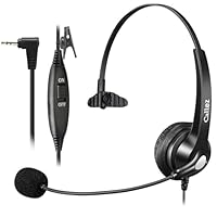 2,5mm Klinke Headset Telefon für Gigaset CL660HX C430A Panasonic Yealink W52P, Kopfhörer Telefon Festnetz Schnurlos mit Mikrofon Noise Cancelling für Homeoffice Call Center Büro Schnurlostelefon