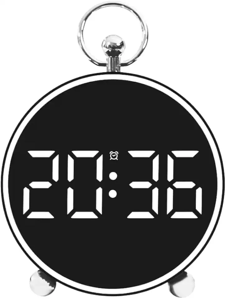 Relógio Digital para Mesa - Display de Led com Luz Noturna, Exibe Temperatura, Função de Despertador, Carregável via USB ou Pilha (Led Branco)