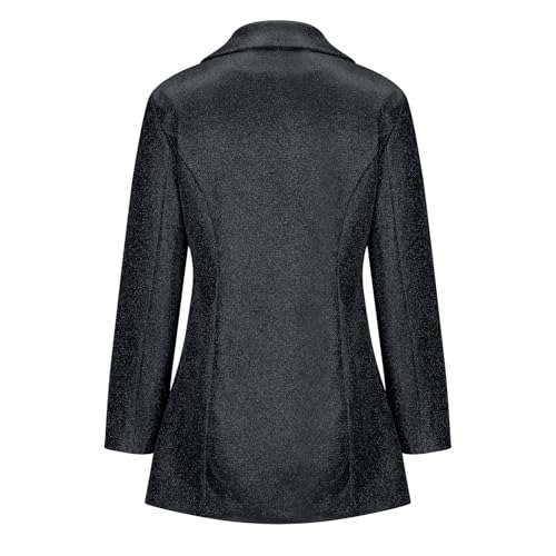 HGps8w Women's Sequins Blazer Dress Sexy Button Up Long Blazers Sparkle Suit Jackets Formal Evening Party Club Outfits4