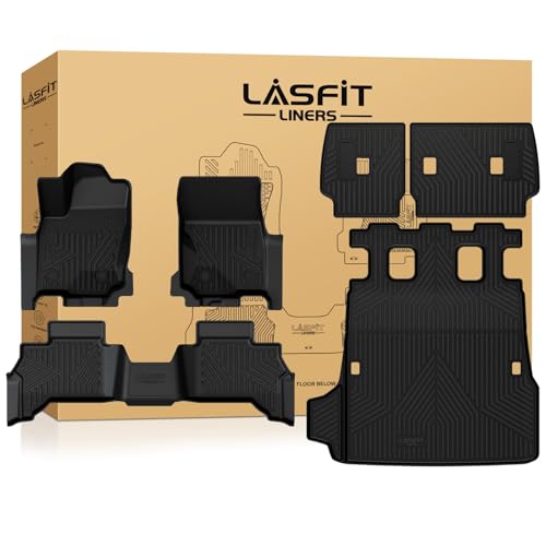 LASFIT Floor Mats for Toyota 4Runner 2025 2026 5 Seats(Not fit Hybrid) wtih Trunk mat&backrest mat All Weather TPE Custom Fit Floor Liner for 4 Runner SR5/TRD/Limited 6th gen Front&Rear Car Mats
