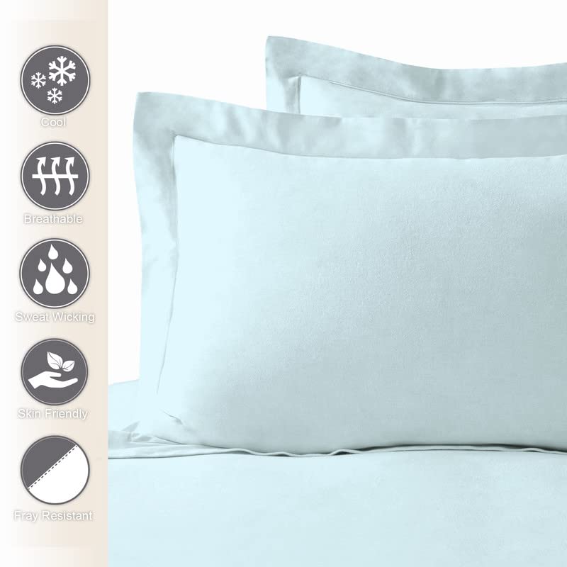 Pizuna 100% Cotton Standard Pillowcases 2 Pack Baby Blue 50x75cm - Image 2