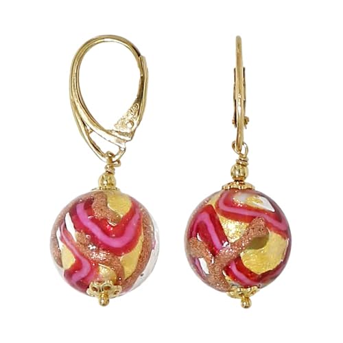 Venetiaurum - Boucles d'Oreilles pour Femme avec Pierres en Verre de Murano Original et Argent 925 Plaquè Or - Bijou Certifié Made in Italy