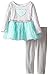 Youngland Little Girls' Striped Knit To Tulle Dress Legging Set