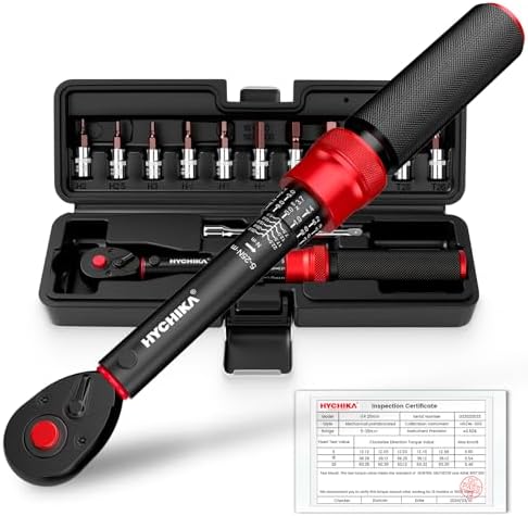 HYCHIKA Kit de 13 Clés Dynamométriques 1/4" 5-25Nm, Précision ±2%...