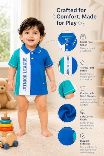 Image of BODYCARE Kids Inafant Boys Half Sleeves Cotton T-Shirt | Skin Friendly Regular Fit | Ultra Soft Breathable Comfortable & Durable | Pack of 2 | Assorted |Casual for Toddler