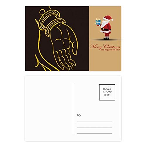 Cartes postales bouddhistes Père Noël noir jaune pour correspondance originale