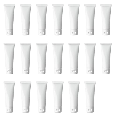 20Pcs 100ml 3.4oz Empty Plastic Squeeze Tubes Refillable Travel Bottles with Flip Cap for Lotion Shampoo Cosmetics Toiletries Travel Size Containers Leak Proof