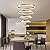 Modern Gold LED Chandelier - 5 Ring Dimmable Pendant Light for Dining Room, Kitchen Island, Bedroom & Office