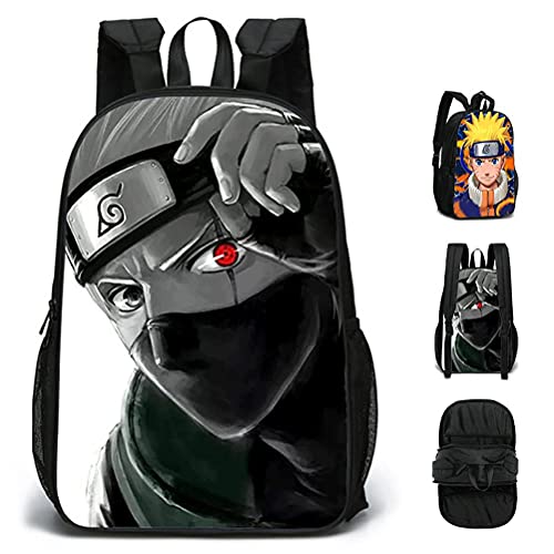 Mochila de viagem com personagens de anime de 40,6 cm, ajustável, dupla face, elegante, leve para li