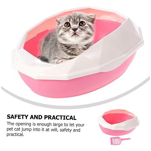 GANAZONO 1 Conjunto caixa de areia para gatos colega de trabalho banheiro de gato caixas lata de lix