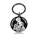 FrereFeter Boo Basket Stuffers for Her Him, Weird Gifts Skull Keychain, Spooky Black Romance,Anniversary Valentines Day Gift for Women Men Husband Groom Couple Engagement Present BF GF Christmas