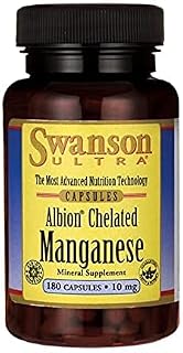 Swanson Albion Chelated Manganese 10 Milligrams 180 Capsules
