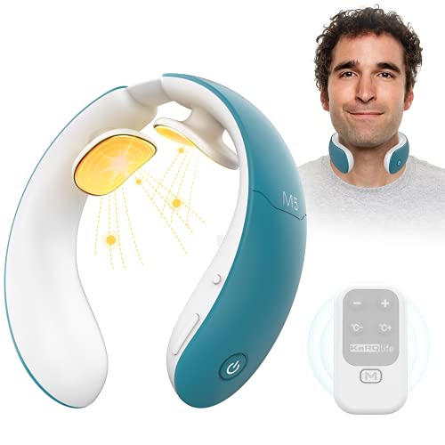 Masseur Cervical,Massage cou Portable avec Fonction Chauffante 6 Modes de d'Impulsion & 18 Intensités Accueil Masseur,Télécommande intelligente cadeau de Noël Cover