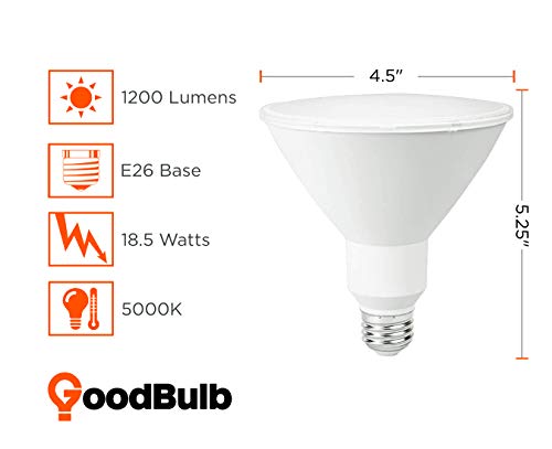 Goodbulb Led Par38 Light Bulbs | 18.5 Watt (90 Watt Equivalent) | E26 Base | Daylight 5000K | Ecosmart Lights | High Output 1200 Lumens (Pack Of 4) #TOP1