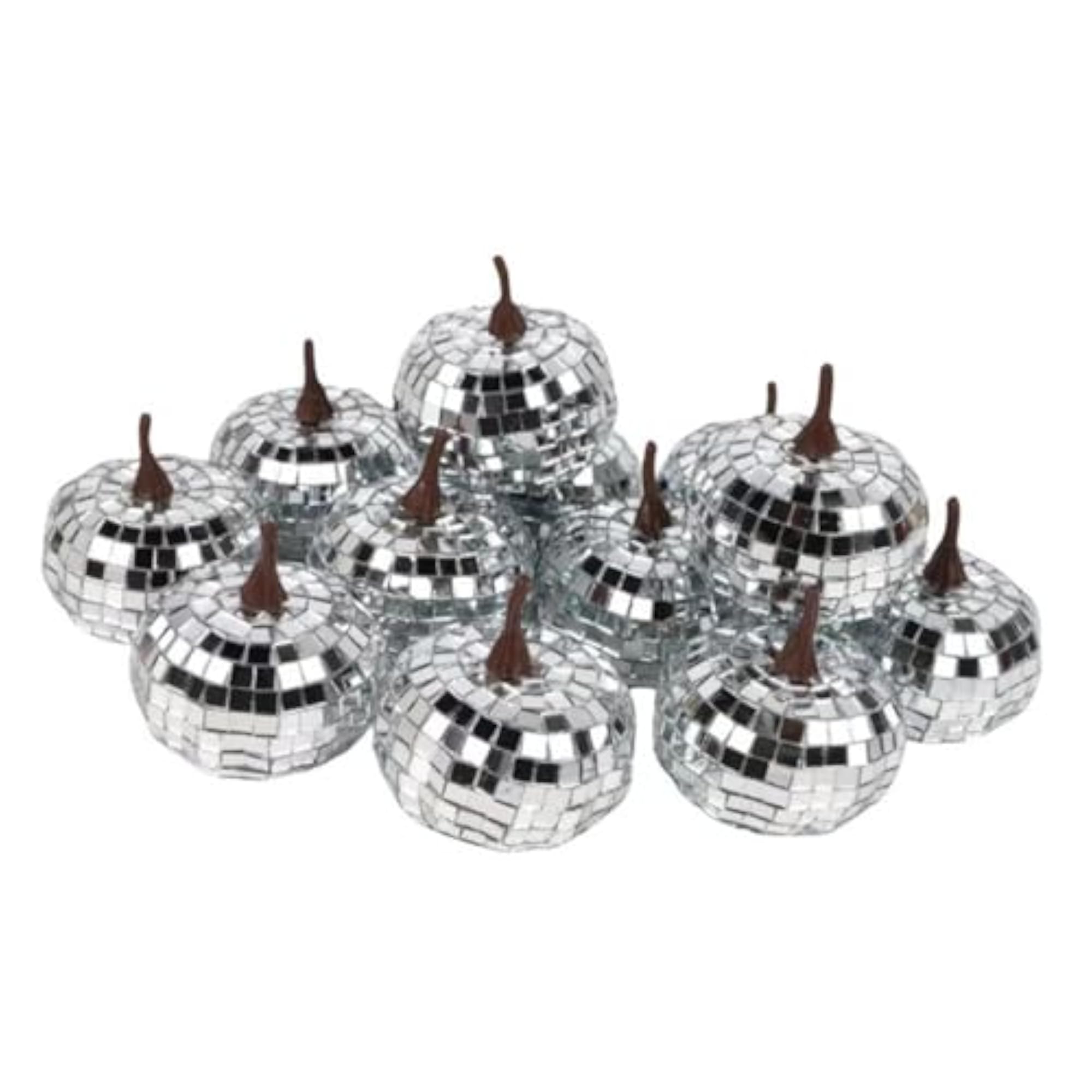 12Pcs Mini Artificial Pumpkins Glitter Ornaments for Party Table Centerpiece