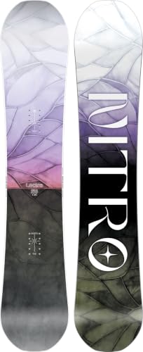 Nitro Lectra Women's Directional Twin Snowboard, Leaf, 138cm | All-Mountain, Freeride, Flex 4/10, Camber, Extruded Base, Beginner/Intermediate