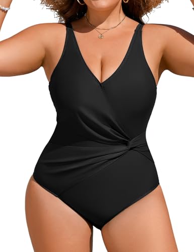 Wiepux Women's Plus Size Padded One-Piece Swimsuit 3XL