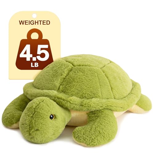 Tortuga de peluche pesada, tortuga de peluche pesado, 60 cm, XXL, grande, 2 kg (4,5 libras), juguete de peluche muy suave y acogedor, regalo relajante para niños, niñas, adultos