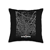 silver-spring maryland City map Travel souvenir hometown Throw Pillow