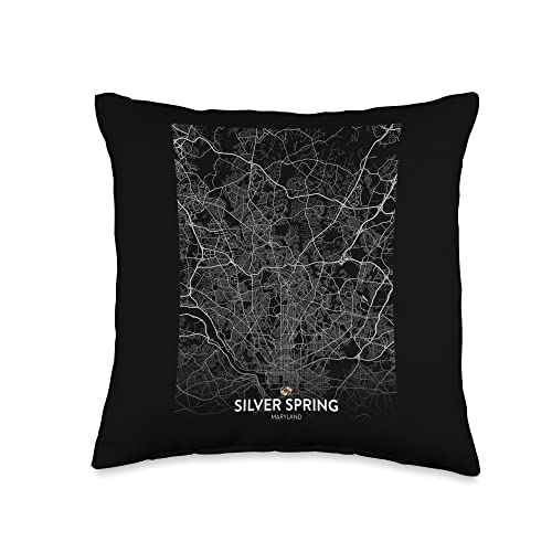 silver-spring maryland City map Travel souvenir hometown Throw Pillow