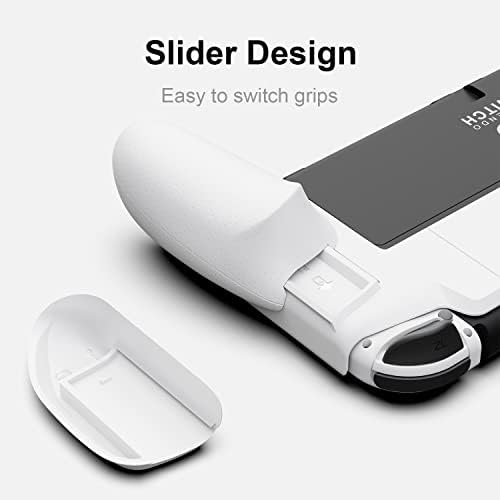 Skull & Co. NeoGrip for Nintendo Switch OLED and Regular Model: An Ergonomic Grip Hard Shell with Replaceable Grips [to fit All Hands Sizes] [No Carrying Case] - OLED White