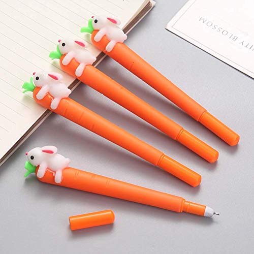 Bolígrafo de tinta de gel naranja con diseño de conejo, pack de 5 miniatura 2
