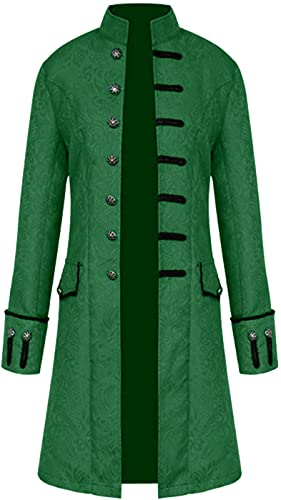 Wishu Mens Vintage Tailcoat Jacket Goth Long Steampunk Formal Gothic Victorian Frock Coat Costume For Halloween thumb #1