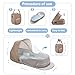 Baby Travel Bassinet Portable Bassinets, Foldable Baby Lounger Carry Backpack, Soft Travel Pod Travel Bed (Khaki)