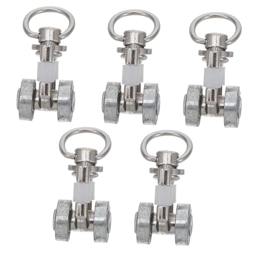 SMASOLO 5 Piezas Ruedas de Cortina Metálicas con Cojinetes de Silenciosas y Flexibles Compatibles con Rieles de Cortinas para Ventanas y Pérgolas Diseño Resistente y Color Color Aleatorio