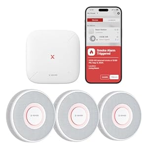 X-Sense Smart Smoke Detector with Voice Alerts and 17 Locations, Wi-Fi Smoke Alarm with SBS50 Base Station, Test from APP, Wireless Interconnected Fire Alarm, Model XS0B-MR31