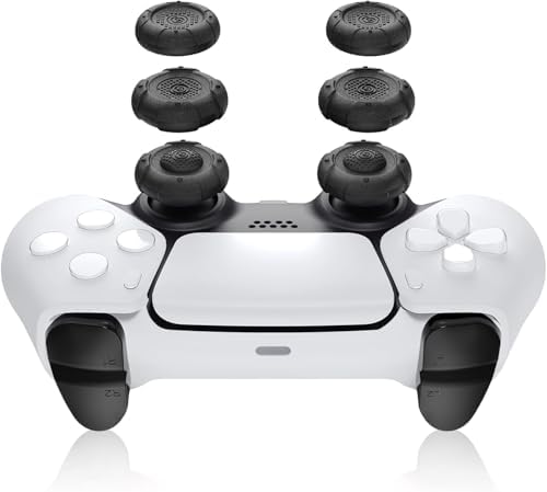 GeekShare Thumb Grip Caps for PS5, Thumbsticks Cover Set Compatible With Switch Pro and PS4/PS5 Controllers, 3 Pairs / 6 Pcs (Black)
