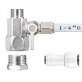 HAOCHEN Feed Water Adapter - Water Line Splitter 3/8"x3/8"x1/4" or G 1/2"xG 1/2"x1/4", Brass Water Supply Valve with 1/4" Push in Quick Connect fitting for RO Filter?Refrigerator,Ice Maker