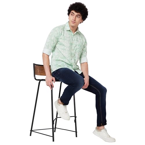 Image of Spykar Men's Regular Fit N /A Full Sleeve Printed Casual Shirts