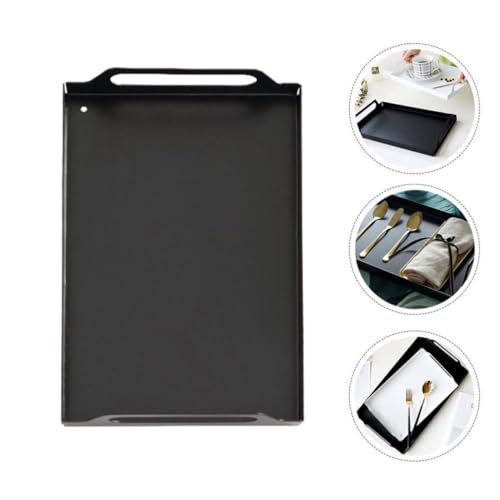 Plateau rectangulaire noir de service pour snacks et présentation de table - 8