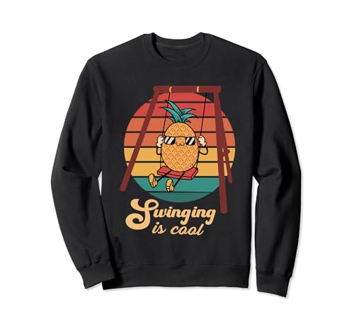 balançoire ananas cool drôle fruits hommes femmes enfants Sweatshirt