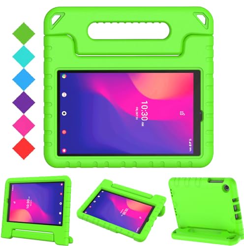 BMOUO Kids Case for Alcatel Joy Tab 2 8.0 Inch 2020, Shockproof Friendly Convertible Handle Stand for Metroby T-Mobile Tablet Model: 9032Z - Green