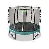 EXIT Toys Allure Premium Rundes Trampolin - ø305cm - Extra Lange Federn für erfahrene Springer - Mit Fußschutzsystem - Premium-Sicherheitsnetz - Wasserabweisend - Starkes Trampolin - Grün