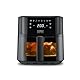 CASO AirFry 6.0 - Heißluftfritteuse, Airfryer, 6 Liter, Timer, Besonders Leise 38 db, Shake-Reminder, 8 praktische Voreinstellungen, Touch Bedienung, Edelstahl Innenraum, Schwarz
