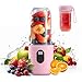 AMFUN 500ML Tragbarer Mixer, Smoothie Maker to go mit Digitalanzeige, 16-Blatt Elektrischer USB-Entsafter, Mini-Mixer für Shakes und Smoothies, für Küche, Reisen, Fitnessstudio, Rosa