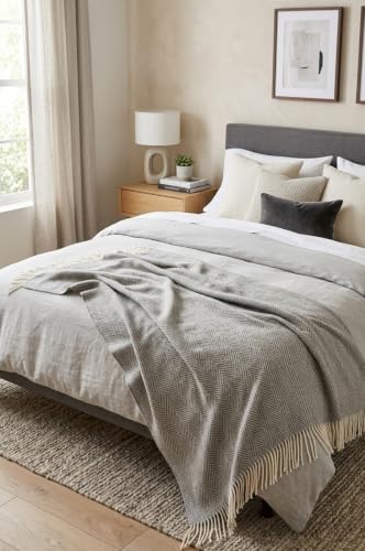 STTS International Schurwoll-Wohndecke Tirol 140x200cm Grau – Bild 8