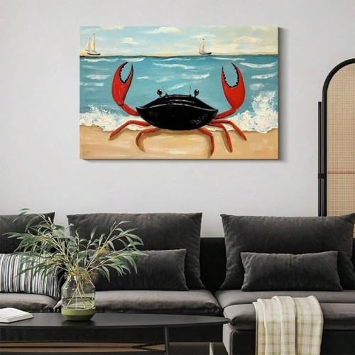 Affiche sur toile crabe de plage peinture murale de chambre cadre - 3