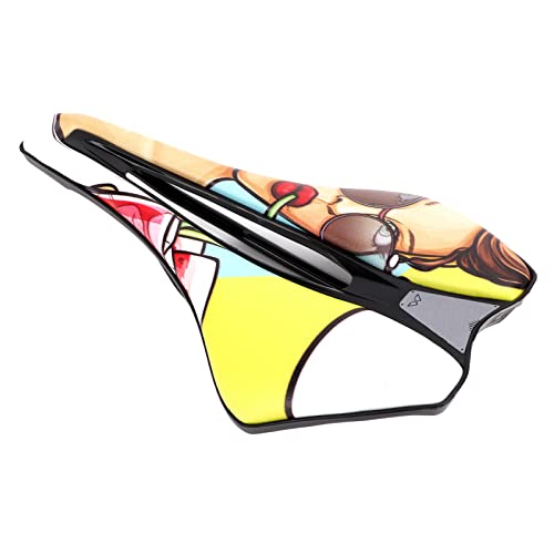 Wakects Sella Bicicletta Cuscino, Sella Cavità Traspirante con Morbida Schiuma EVA, Design Riflettente, Pelle Microfibra PU, per Bicicletta da Montagna, Bici Piegevole (Stile A)